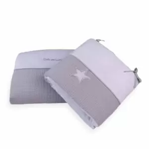 Image of Clair de Lune Silver Lining Cot/Cot Bed Quilt & Bumper Bedding Set - Grey
