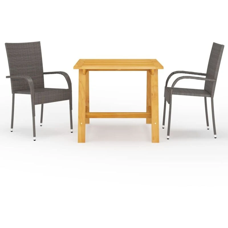 Image of VIDAXL 3 Piece Garden Dining Set Brown Vidaxl 8720286335680