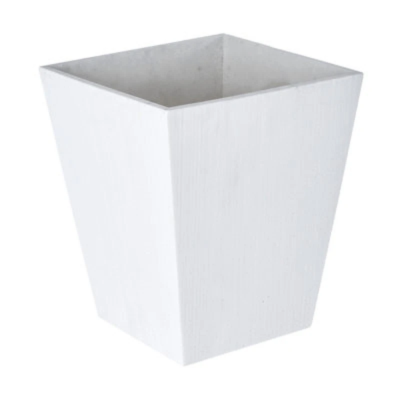 Image of Premier Housewares Polyresin Vase White Polyresin Square Edged Vase White