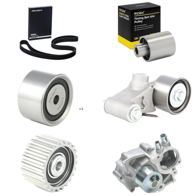 Image of RIDEX 3096W0129 Water Pump + Timing Belt Kit with water pump, Number of Teeth: 281 Water Pump & Timing Belt Kit (3096)