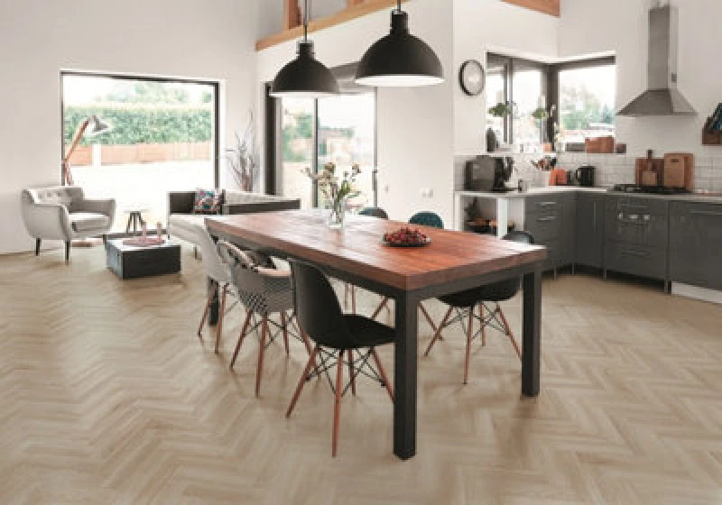 Image of Luvanto Click+ Premium Spc Herringbone Flooring Latte Oak - 6mm With Unizip Loc For Easy Install