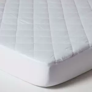 Image of HOMESCAPES Cot Bed Quilted Waterproof Mattress Protector 60 x 120 cm, Pack of 2 - White