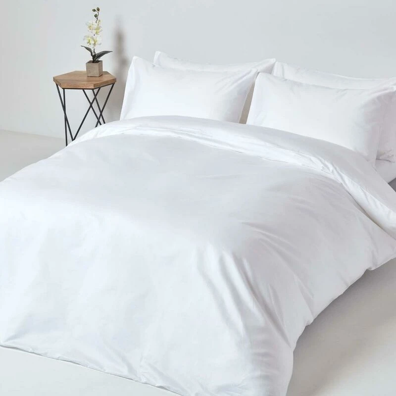 Image of Homescapes White Egyptian Cotton Duvet Cover With One Pillowcase 1000 Tc, Single