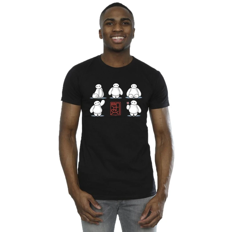 Image of Disney Men Big Hero 6 Baymax Many Poses T-Shirt in Black Size: Small Black S Male 5059934879843