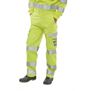 Image of Arc Flash Hi Viz Trousers Saturn Yellow - Size 30R
