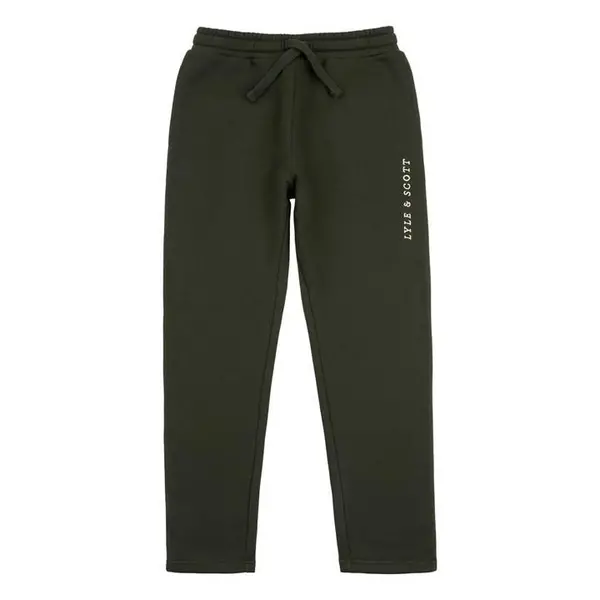 Image of Lyle and Scott LogoLsFitSwtpnt Jn99 Open Hem Woven Tracksuit Bottoms 7-8 (S) Green 49005415175