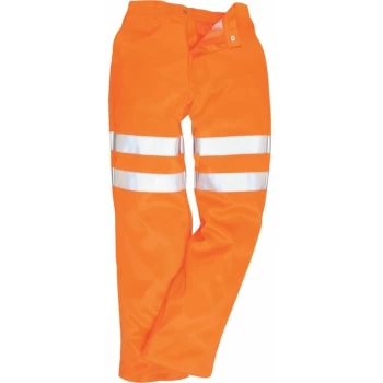 Image of RT45 Hi-vis Polycotton Orange Railway Trouser - L Reg - Portwest
