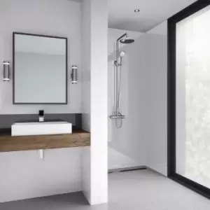 Image of Mermaid Acrylic Shower Wall Panel Ice 2440mm x 1200mm x 4mm in White