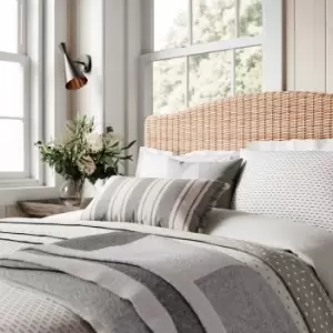 Image of Helena Springfield Dashed Weave Single Duvet Cover Set, White/Grey