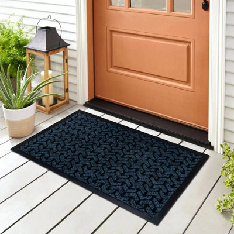 Image of RugsX Doormat Antislip Dunlop 0800 Blue - Indoor, Outdoor 40X60 Cm