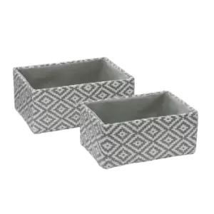 Image of Jvl Argyle Set Of 2 Rectangular Storage Baskets
