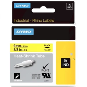 Image of Dymo 18054 Black on Yellow Label Tape 9mm x 1.5m