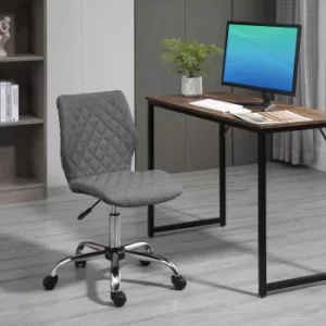 Image of Vinsetto Mid Back Office Task Chair 360° Swivel Height Adjustable Home Office Linen Fabric Grey