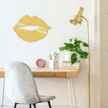 Image of K?ss Metal Decor - Gold Gold Decorative Metal Wall Accessory