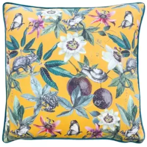 Image of Wild Passion Creatures Cushion Yellow, Yellow / 50 x 50cm / Polyester Filled