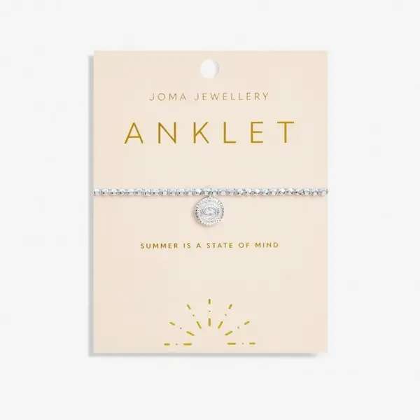 Image of Anklet Coin Silver Plated Anklet 23cm Stretch Anklet 6947