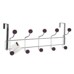Image of Premier Housewares 10 Hook Over The Door Hanger - Purple