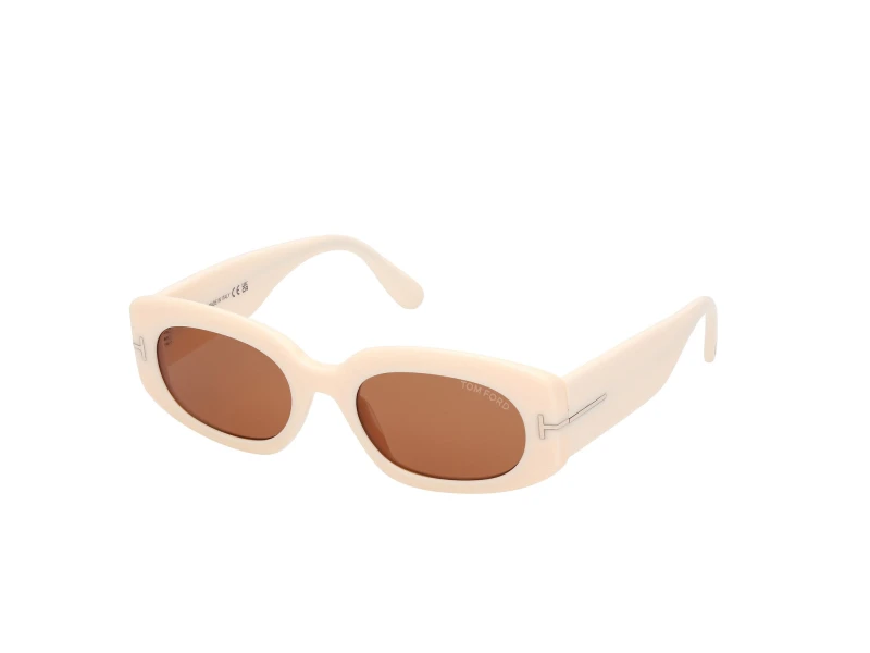 Image of Tom Ford Cielle Oval Sunglasses - Ivory White WAH6I Unisex