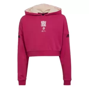 Image of adidas ARKD3 Crop Hoodie Kids - Semi Lucid Fuchsia / Bliss Ora