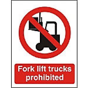 Image of Prohibition Sign No Fork Lift Plastic 40 x 30 cm