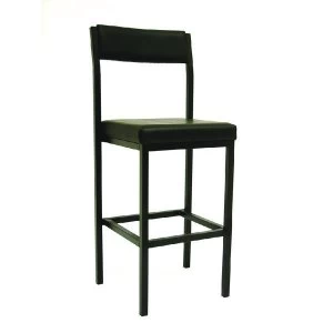 Image of Jemini Industry High Stool With Back Black Vinyl KF03312