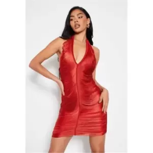 Image of I Saw It First Burnt Orange V-Neck Tassel Bodycon Dress - Orange