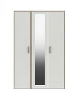 Image of Brianne Part Assembled 3 Door Mirrored Wardrobe
