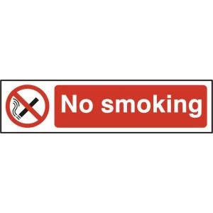 Image of ASEC No Smoking 200mm x 50mm PVC Self Adhesive Sign
