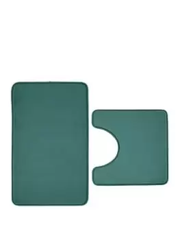 Image of Catherine Lansfield Anti-Bacterial Memory Foam Bathmat And Ped Mat