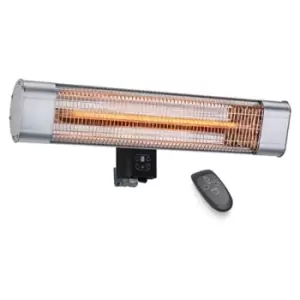 Image of Devola Platinum 1.8kW Wall Mounted Patio Heater with Remote Control IP65 - Silver