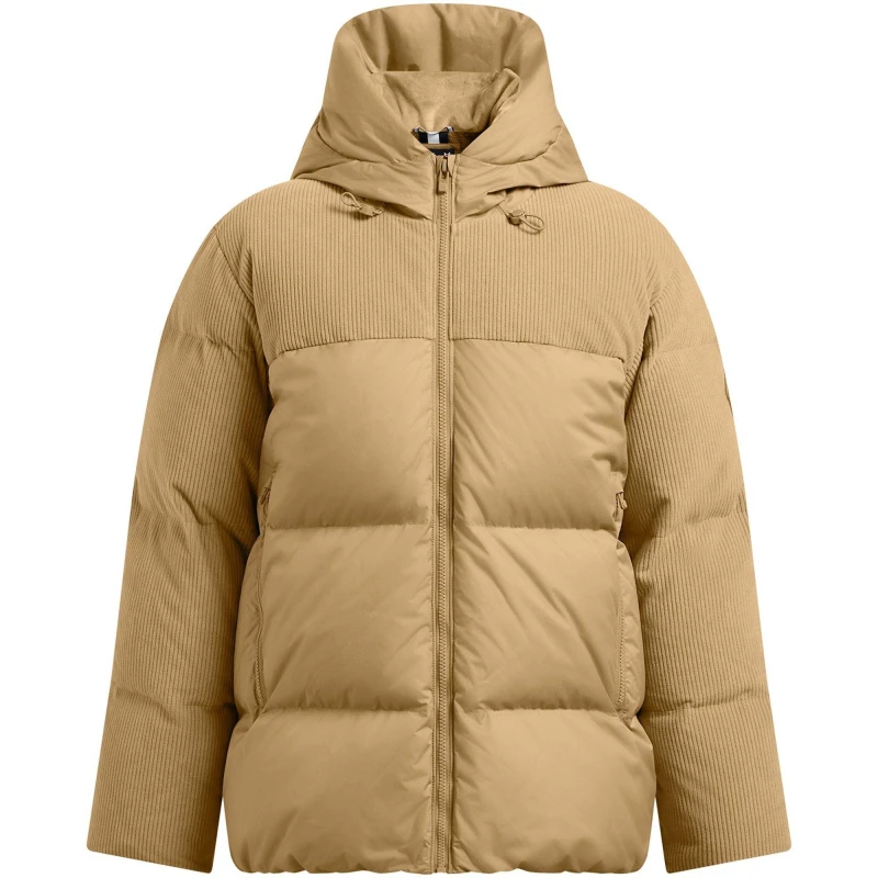 Image of Under Armour Womens Limitless Cord Quilted Heavyweight Puffer Jacket Brown female 8 (XS)