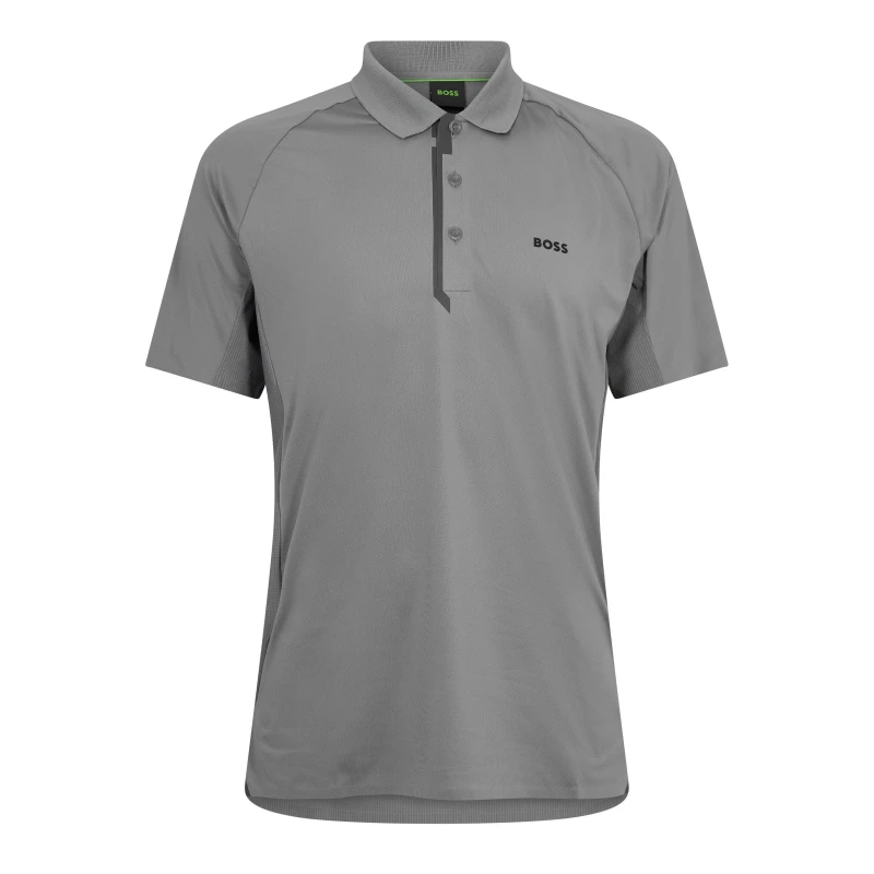 Image of Boss Mens Paddytech Short Sleeve Polo Shirt Dark Beige male L