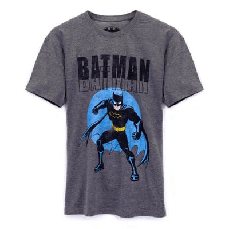 Image of (XL) DC Comics Batman T-Shirt Mens Adults Superhero Movie Charcoal Top
