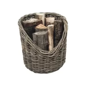 Image of 40cm Round Wicker Log Basket Natural