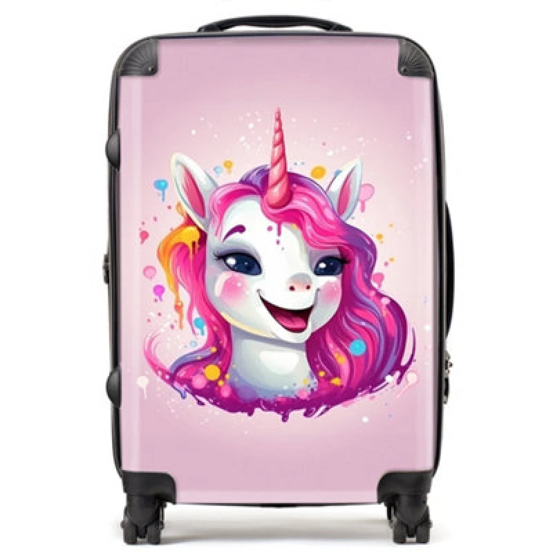 Image of Warren Reed Designer Happy Unicorn Splashart Suitcase - Medium