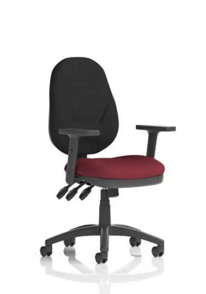 Image of Eclipse XL III Eclipse XL Lever Task Operator Chair Black Back Bespoke Seat With Height Adjustable Arms In Ginseng Chilli KCUP0909