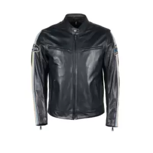 Image of Helstons Race Leather Aniline Blue Jacket XL