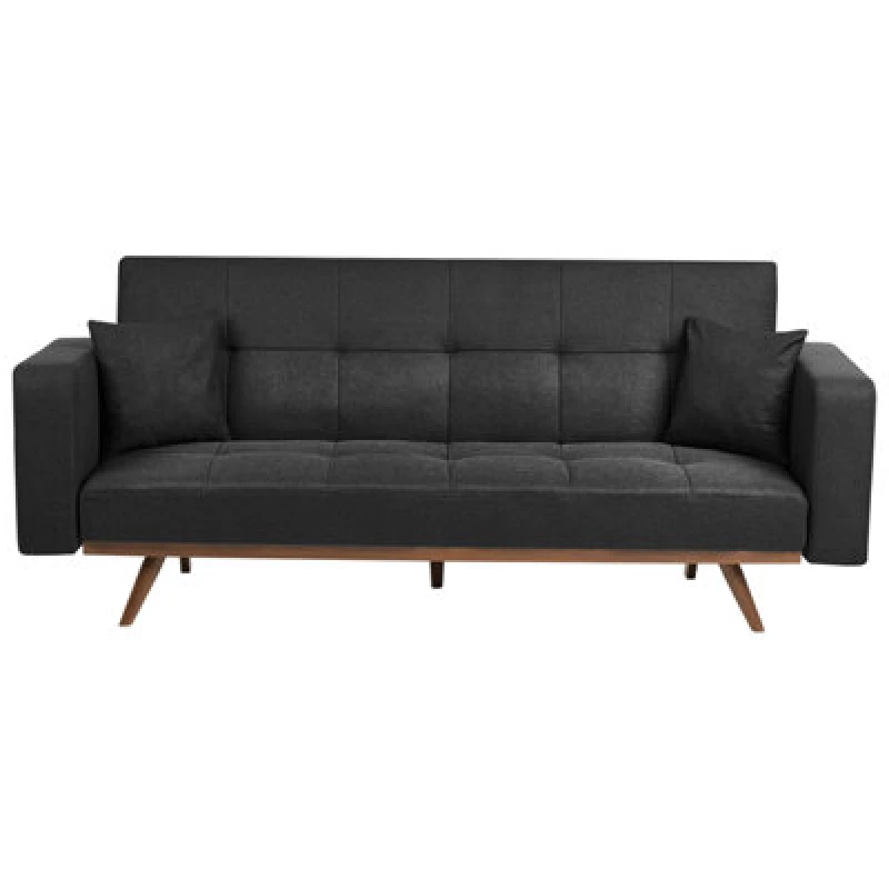 Image of Beliani Sofa Bed 3 Seater Hjulby Black