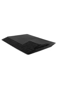Image of Set of 6 Jet Black Recycled Leather Placemats and 6 Leather Coasters