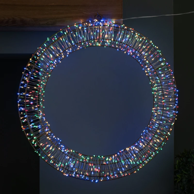 Image of 45cm Light up Christmas Wreath with 960 Multi-Coloured LEDs