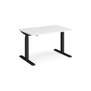 Image of Height Adjustable Desk Rectangular Desk 1200mm White Tops With Black Frames Elev8 Touch