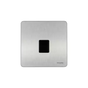 Image of Schneider USFP Telephone Master Socket Black Insert Stainless Steel - GU7461BSS