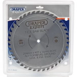 Image of Draper Expert Circular Saw Blade 254mm 40T 16mm