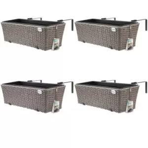 Image of Polyrattan Flower Boxes 4 Pcs. Cream