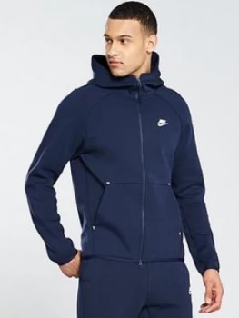 Image of Nike Sportswear Tech Fleece Full Zip Hoodie - Obsidian, Obsidian, Size L, Men