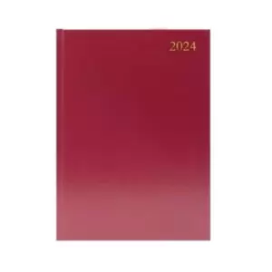 Image of Desk Diary 2 PPD A4 Burgundy 2024 KF2A4BG24