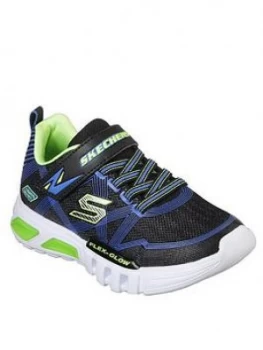Image of Skechers Boys Flex Glow Trainer, Blue, Size 2 Older