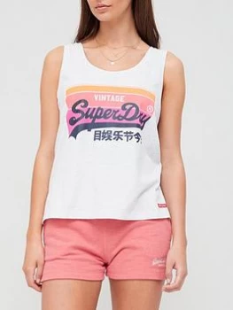 Image of Superdry Vintage Label Cali Vest - Grey, Size 10, Women