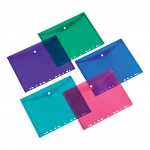 Image of 5 Star Office Punched Filing Pockets Assorted Assorted 1 x Pack of 5