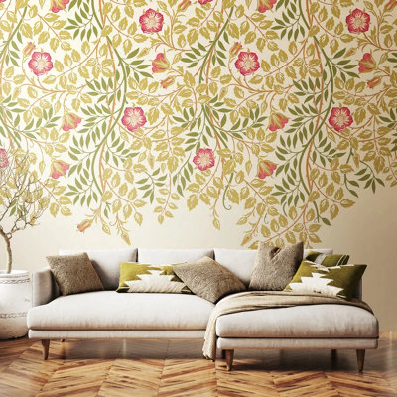 Image of Origin Murals Cascading Rosehip - Rose Pink Matt Smooth Paste The Wall Mural 350Cm Wide X 280Cm High
